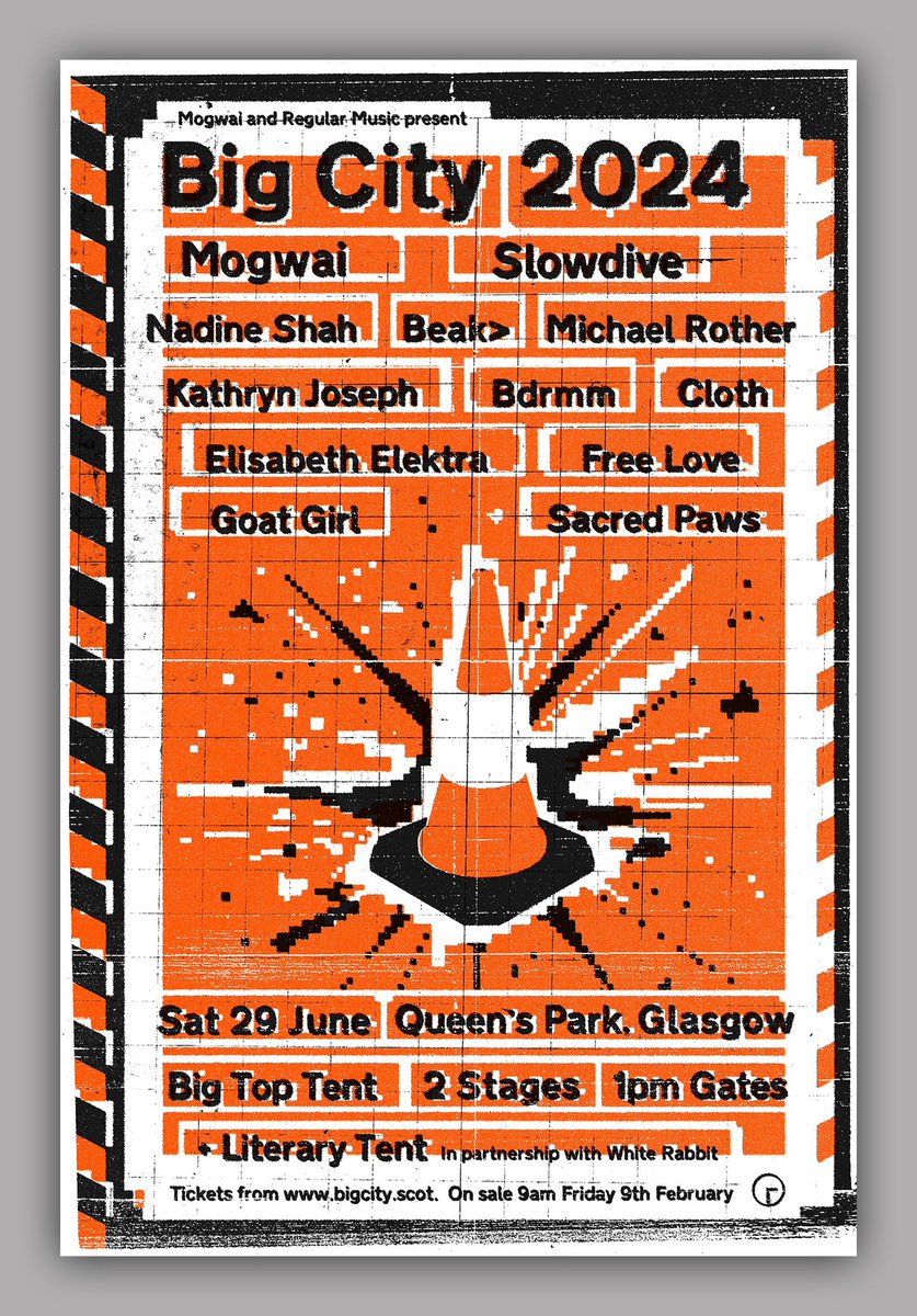 GLASGOW!! We’re playing Big City 2024 on Saturday 29th June alongside @mogwaiband @slowdiveband @_MichaelRother_ and many others! Tickets available from 9am on Friday 9th February>>>>