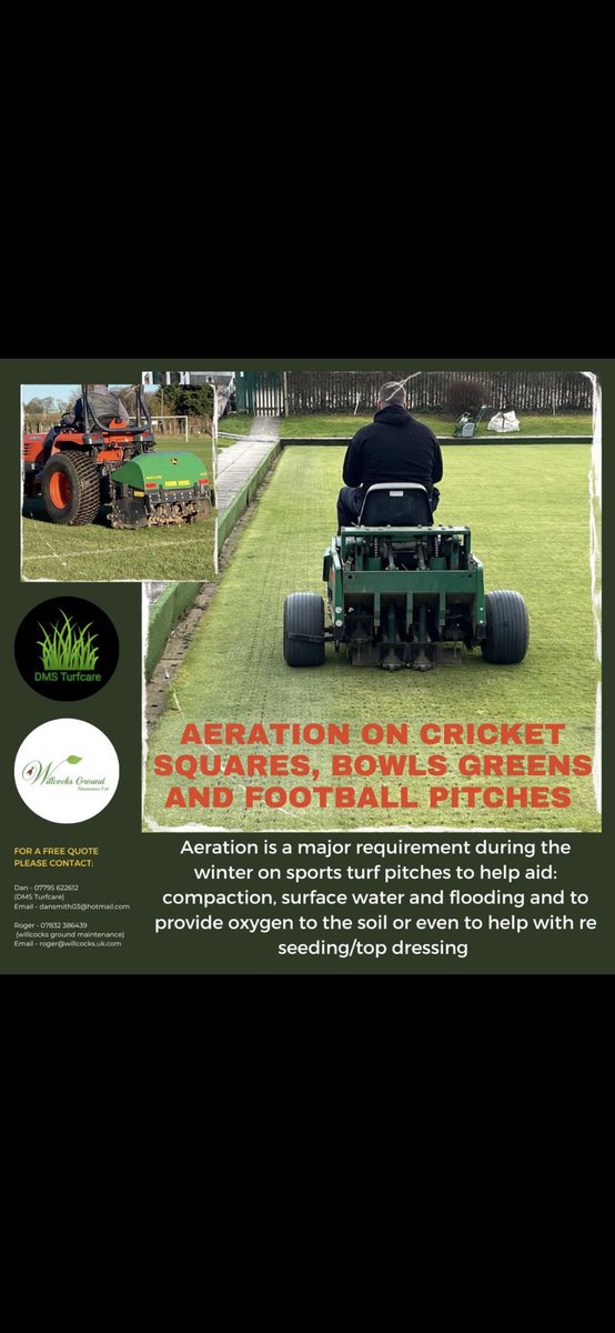 WillcocksGm's tweet photo. Any clubs needing aeration work carried out to there pitches ⁦@msymfl⁩ ⁦@MidSussexFLOff1⁩ https://t.co/PMZQi51hX6