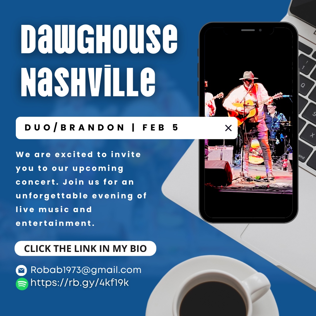 Save the date! Dawghouse Nashville, welcomes you to an exciting concert featuring Duo | Brandon on February 5. Get ready for an unforgettable evening of live music and entertainment! 🍻🎤 #OakMountainBrewing #LiveMusicPelham