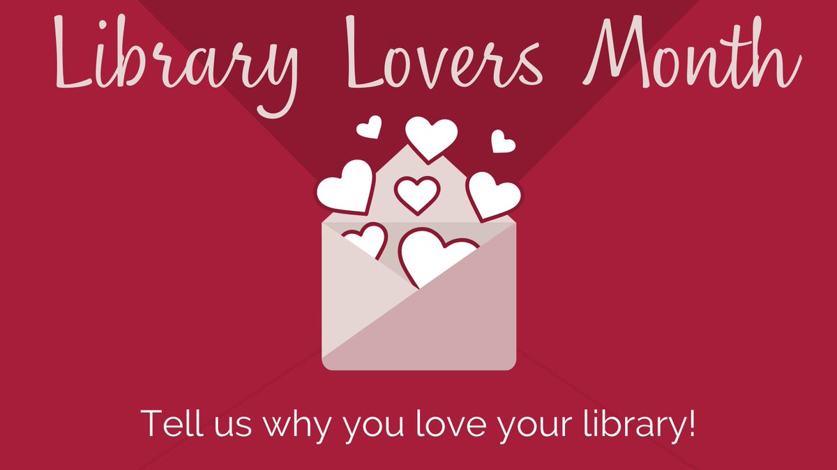 delcolibraries's tweet photo. February is #NationalLibraryLoversMonth and we want to know- why do you love the library? ❤
#DelcoLibraries
#LibrariesRock
#Libraries
#LibraryLover
#WeLoveLibraries https://t.co/lDx4nO5Edy