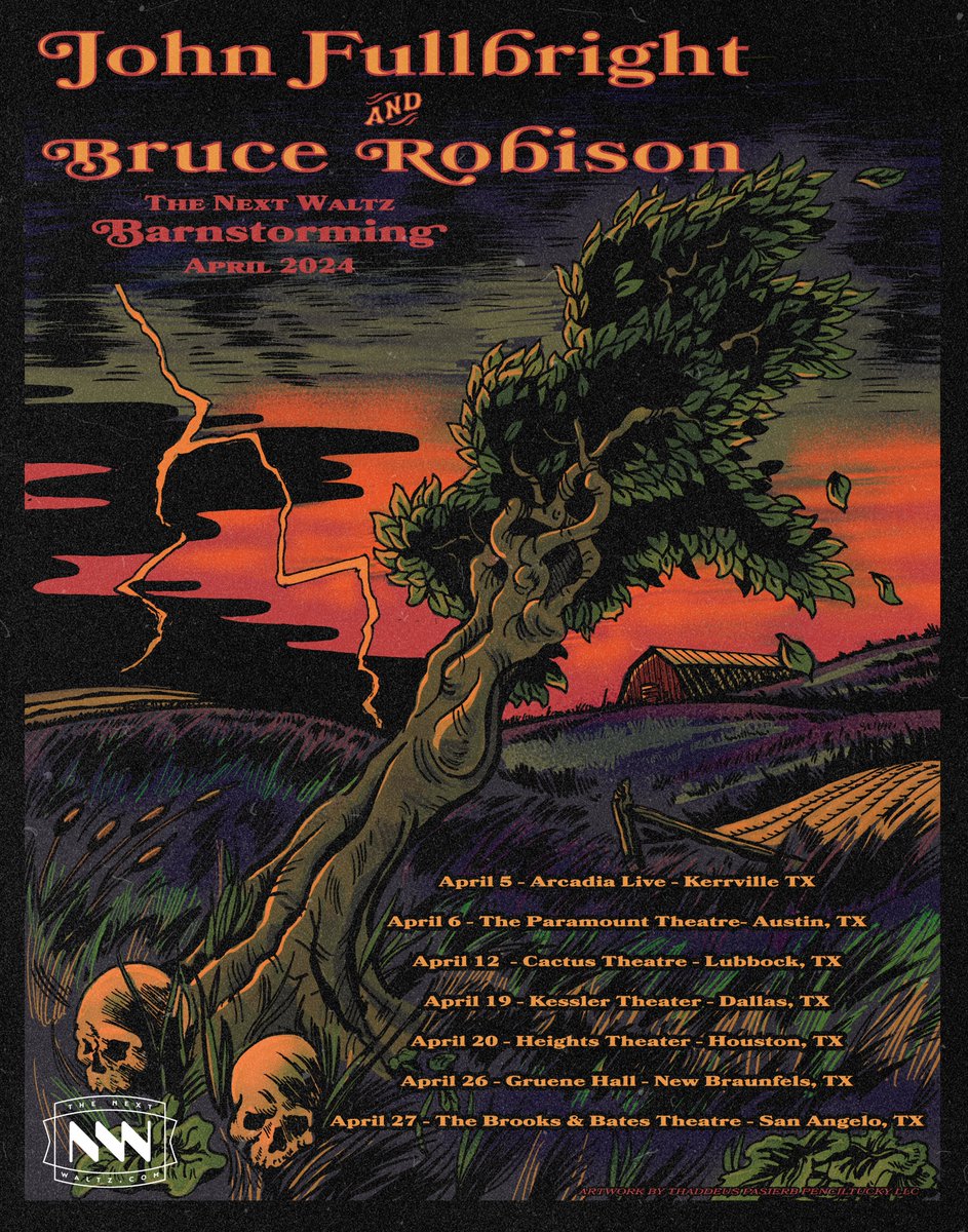 Bruce Robison (@brucerobison) on Twitter photo Very excited to bring <a href="/TheNextWaltz/">The Next Waltz</a> Barnstorming on the road this spring with <a href="/johnrfullbright/">John Fullbright</a> ! Come see us across Texas with friends like <a href="/tonykamelmusic/">Tony Kamel</a> , <a href="/summerdeanmusic/">Summer Dean Music</a> and Georgia Parker
Tickets go on sale this Friday at 10:00 AM CT!
brucerobison.com/tour Very excited to bring <a href="/TheNextWaltz/">The Next Waltz</a> Barnstorming on the road this spring with <a href="/johnrfullbright/">John Fullbright</a> ! Come see us across Texas with friends like <a href="/tonykamelmusic/">Tony Kamel</a> , <a href="/summerdeanmusic/">Summer Dean Music</a> and Georgia Parker
Tickets go on sale this Friday at 10:00 AM CT!
brucerobison.com/tour