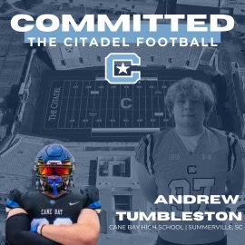 Grateful for this opportunity and excited for my future.  Committed!! <a href="/CitadelFootball/">The Citadel Football</a> 
<a href="/CoachPCovington/">Patrick Covington</a> <a href="/EveretteSands/">Everette Sands</a> <a href="/KoachDrayton/">Maurice Drayton</a> <a href="/Jeff_fromthePC/">Jeff Hartsell</a> <a href="/CaneCobra/">Cane Bay HS Athletics</a> <a href="/HighSchoolBlitz/">High School Blitz</a>