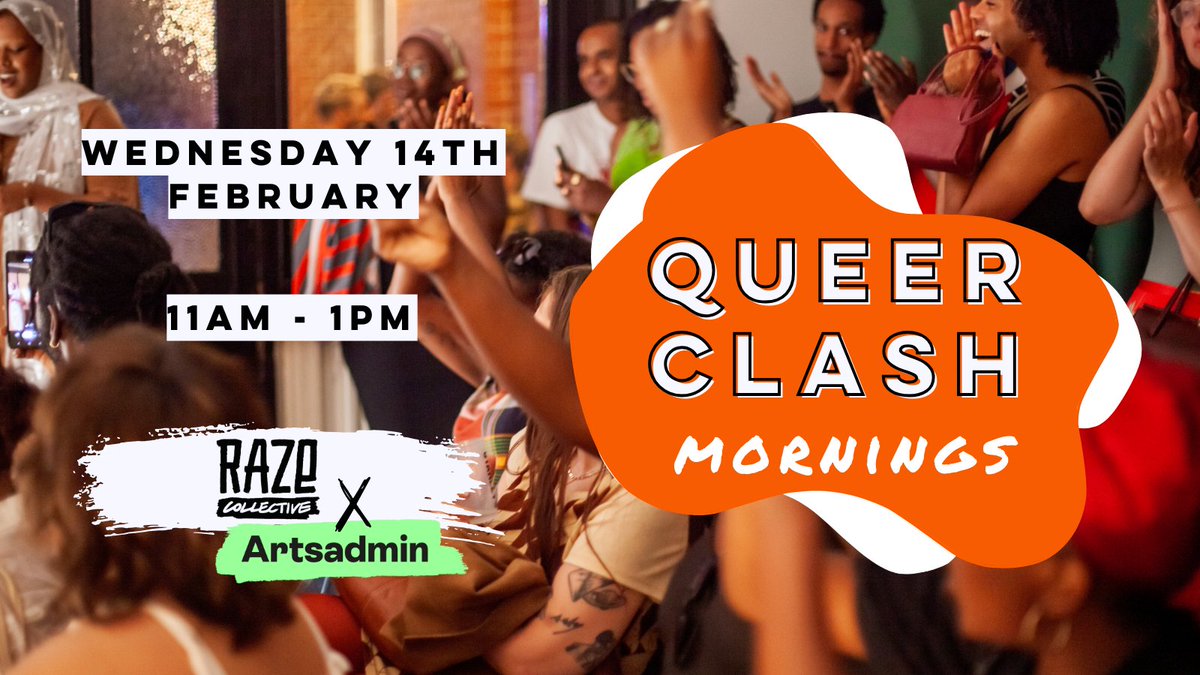 Join us next Wednesday @artsadm for this month's Queer Clash Morning, cohosted by the fab KOKO BROWN. 11am - 1pm.. a relaxed (and free) space for queer networking, chat & connecting. signup at artsadmin.co.uk/project/radar/