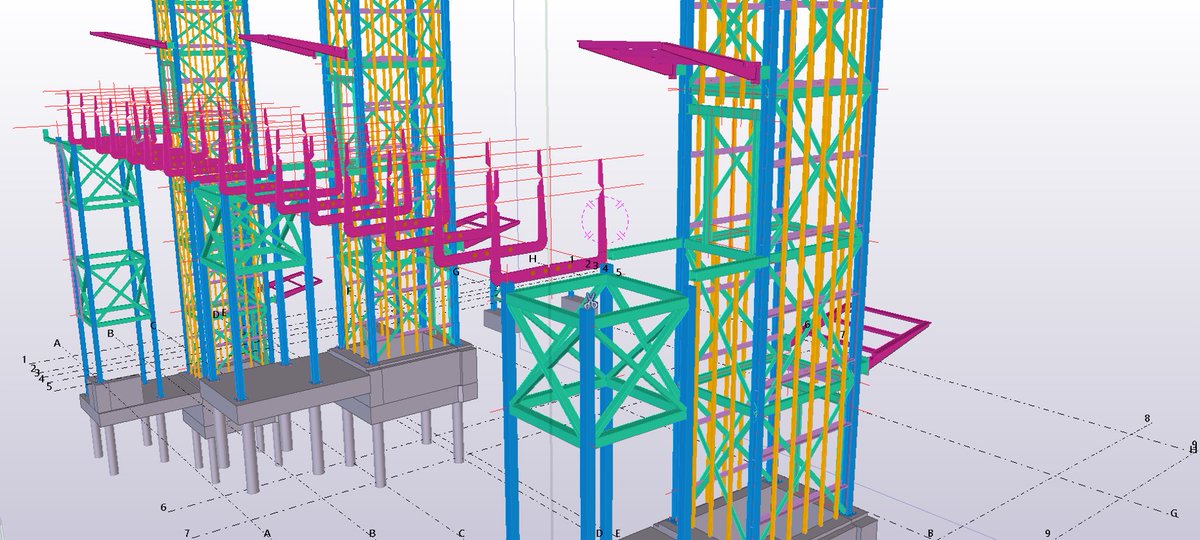 The next access for all (AFA) station structure starting to take shape. Initial setting out and modelling progressing this week #steel #teklastructures #trimble #networkrail