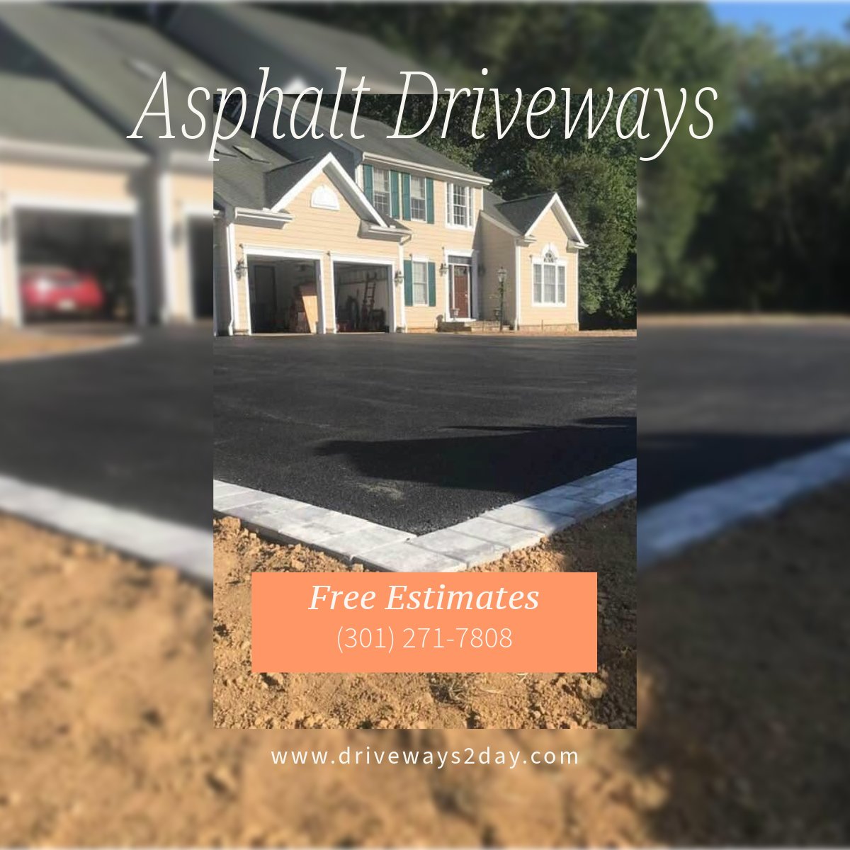 Driveways2day's tweet image. From installation of driveways and private roads, to lengthening/ widening, grading and removal, our team of experts get the job done. Give us a call, 301-271-7808 to get scheduled for a FREE estimate. We specialize in Concrete, Asphalt, Tar/Chip, Pavers and more