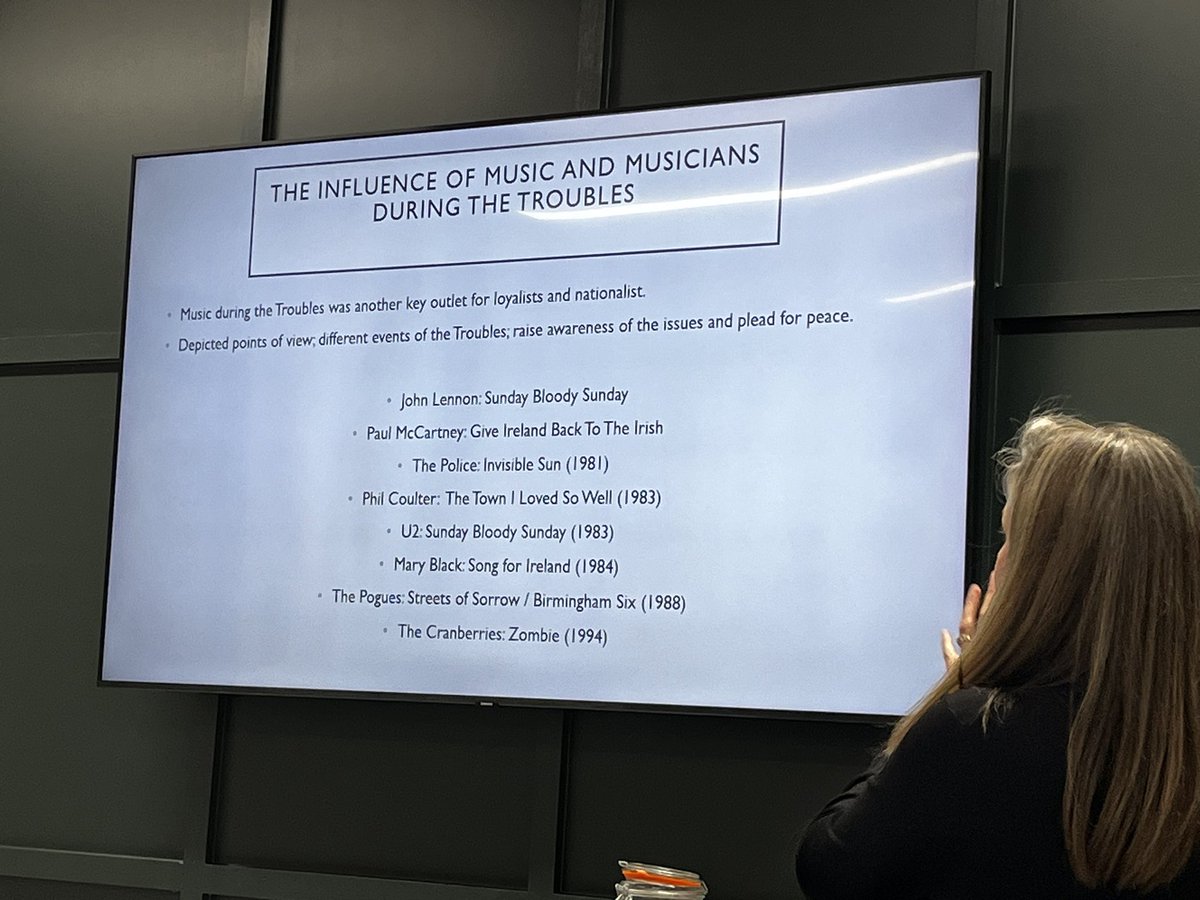 5th &amp; 6th Form pupils learnt about ‘Music, Politics and the Troubles in Northern Ireland’ in tonight’s Enrichment session. They explored some of the many murals still visible and the influence of music and musicians during the troubles as well as the prospects for the future.