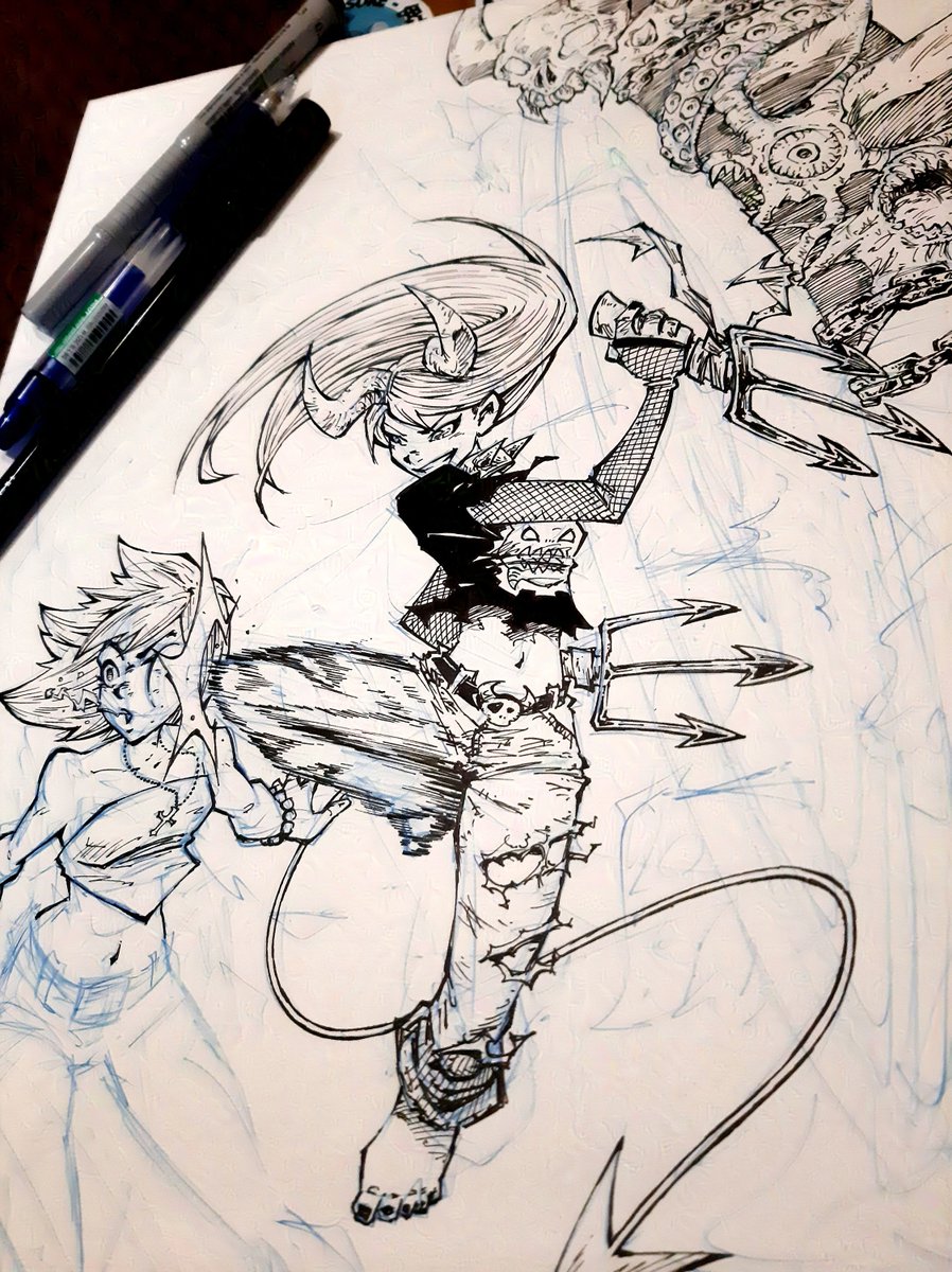 Slowly making progress on this one... --- #comicbooks #comicbookart #ilovecomics #characterart #noai #createdontscrape #ComicArt #comic #comicスピラ #mangagirl #coolheroine #animegirl #sequentialart