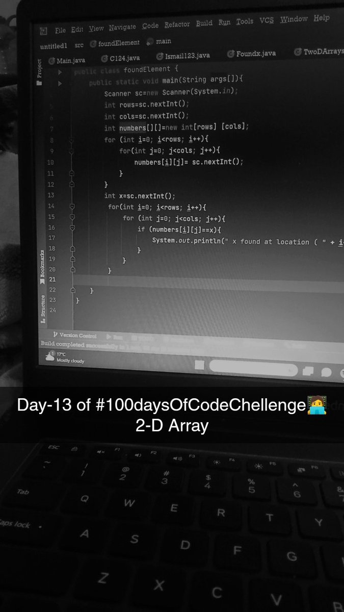 Ismail__Gaurr's tweet image. Day-13 of #100daysofcodechallenge 

- 2-D Array
- Declaration of an 2-D array
- Accessing elements from an 2-D array

#100daysofcodechallenge 
#100daysofpractice 
#letsconnect 
#Java