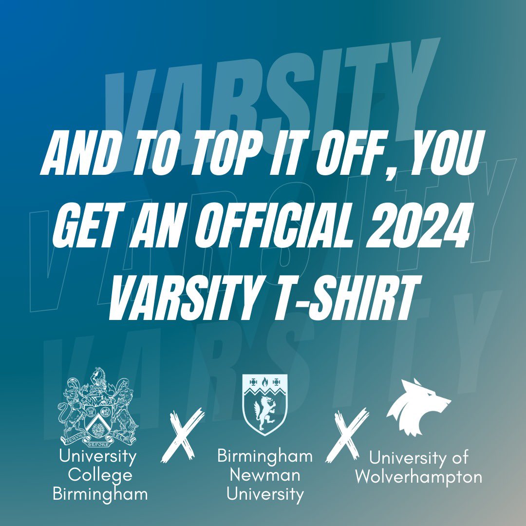 Exciting news! Varsity is back at Walsall Campus! Cheer on #TeamWLV with the ultimate Varsity Ticket including Sports, a trip to Heidi’s Bier Bar and an exclusive Varsity 2024 T-shirt! 🎟️ Limited tickets. Sales close February 28th. Don't miss out! #Varsity2024 🎉