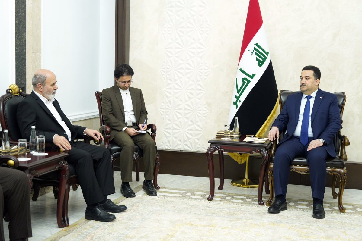 Iraq PM @Mohamedshia met with the Secretary of the Supreme National Security Council of Iran, Mr. Ali-Akbar Ahmadian, emphasised on: - Iraq's rejection of unilateral actions by any state - The importance of respecting international principles. - Iraq's commitment to good…