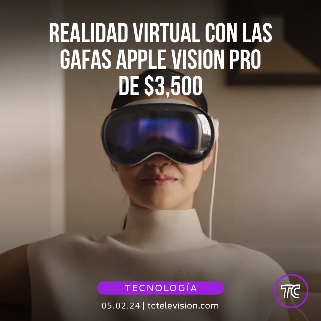 Realidad virtual con las innovadoras gafas Apple Vision Pro de $3,500. Videos aquí▶️: bit.ly/4bEdOJN