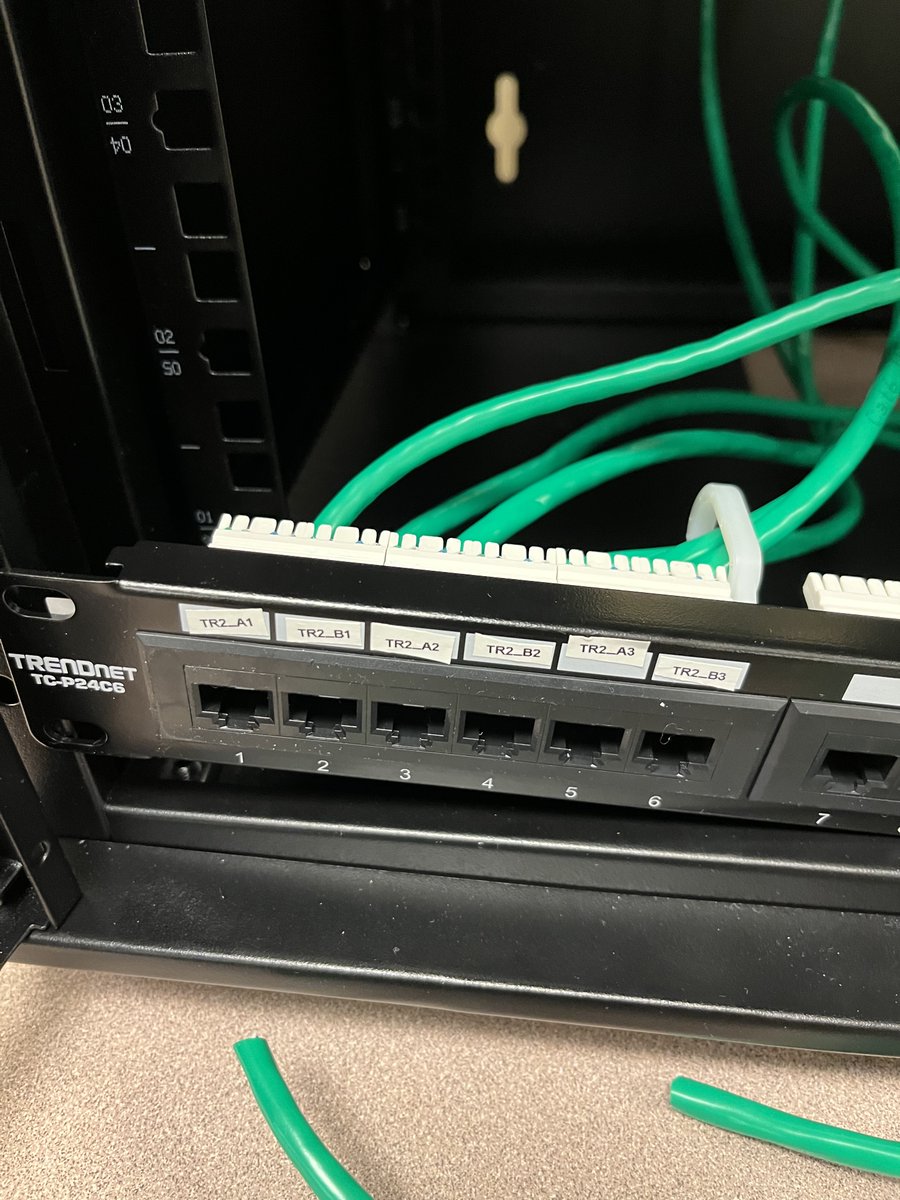 CollinsCTC's tweet photo. Our High School IT Networking is expanding its internal network. Students have started a cabling project using CAT6 network cable, surface mount boxes, channel (aka raceway), patch panel, and a small network cabinet. Stay tuned for further updates! #CCTCtech https://t.co/LH0qURPehE
