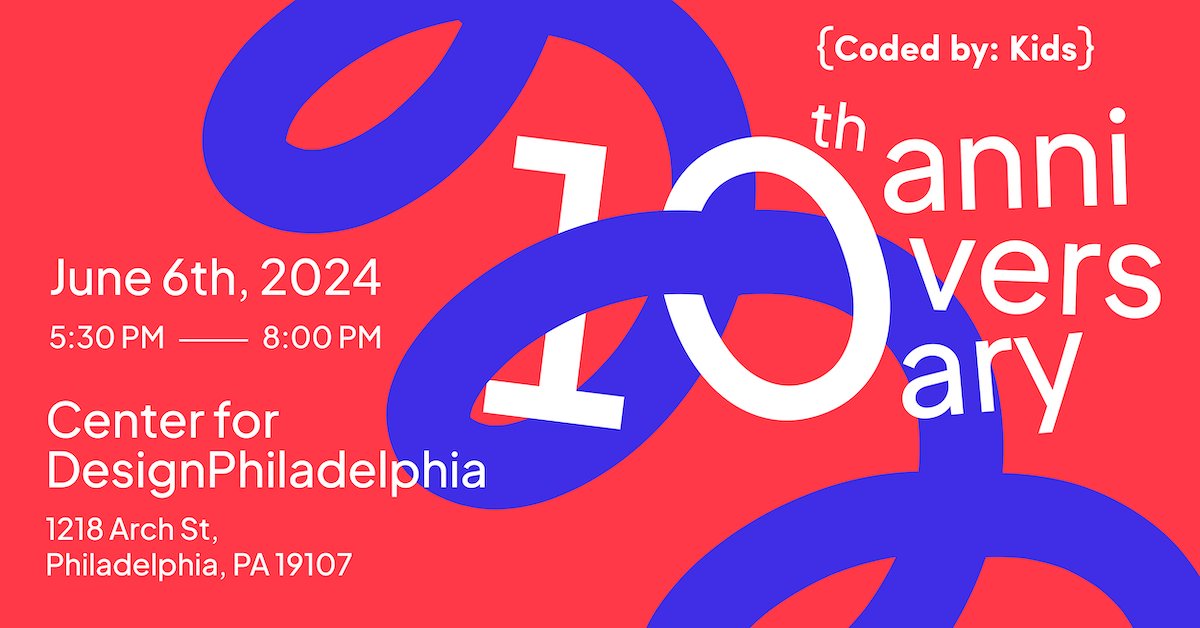 In 2024, we are thrilled to celebrate 10 years of Coded by Kids! 🎉 Save the date for June 6th and join us as we commemorate this milestone by celebrating a decade of empowering underrepresented youth through tech education. #SaveTheDate #CBK10 #CodedByKids
