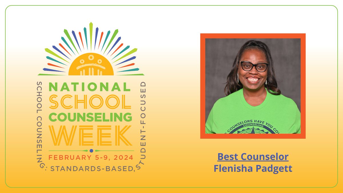 National School Counseling Week is Feb. 5-9. We are excited to recognize Ms. Padgett! Thank you for always going above and beyond with our students and staff. You are an amazing counselor! #NSCW24