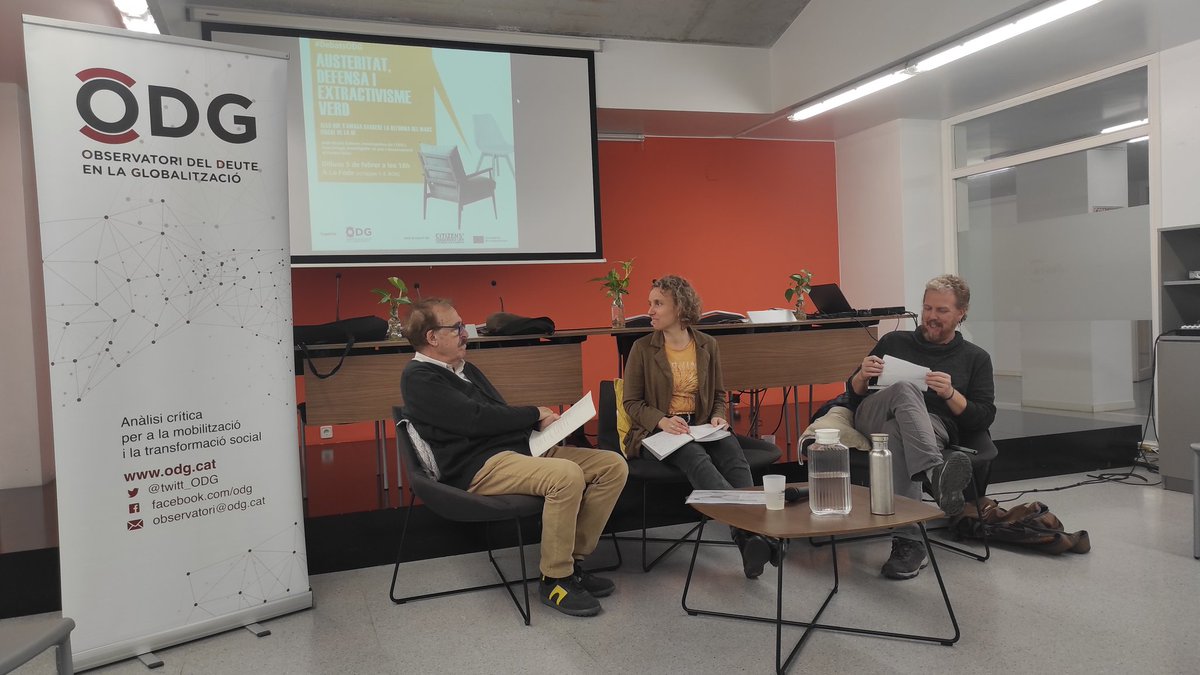 🗣️ Avui tenim al @PereOrtega i la <a href="/NicolaKSch/">Nicola Scherer</a> al #DebatsODG per parlar de la política econòmica de la UE i com està relacionada amb el context actual d'escalada bèlica i els plans de transició verda i digital.