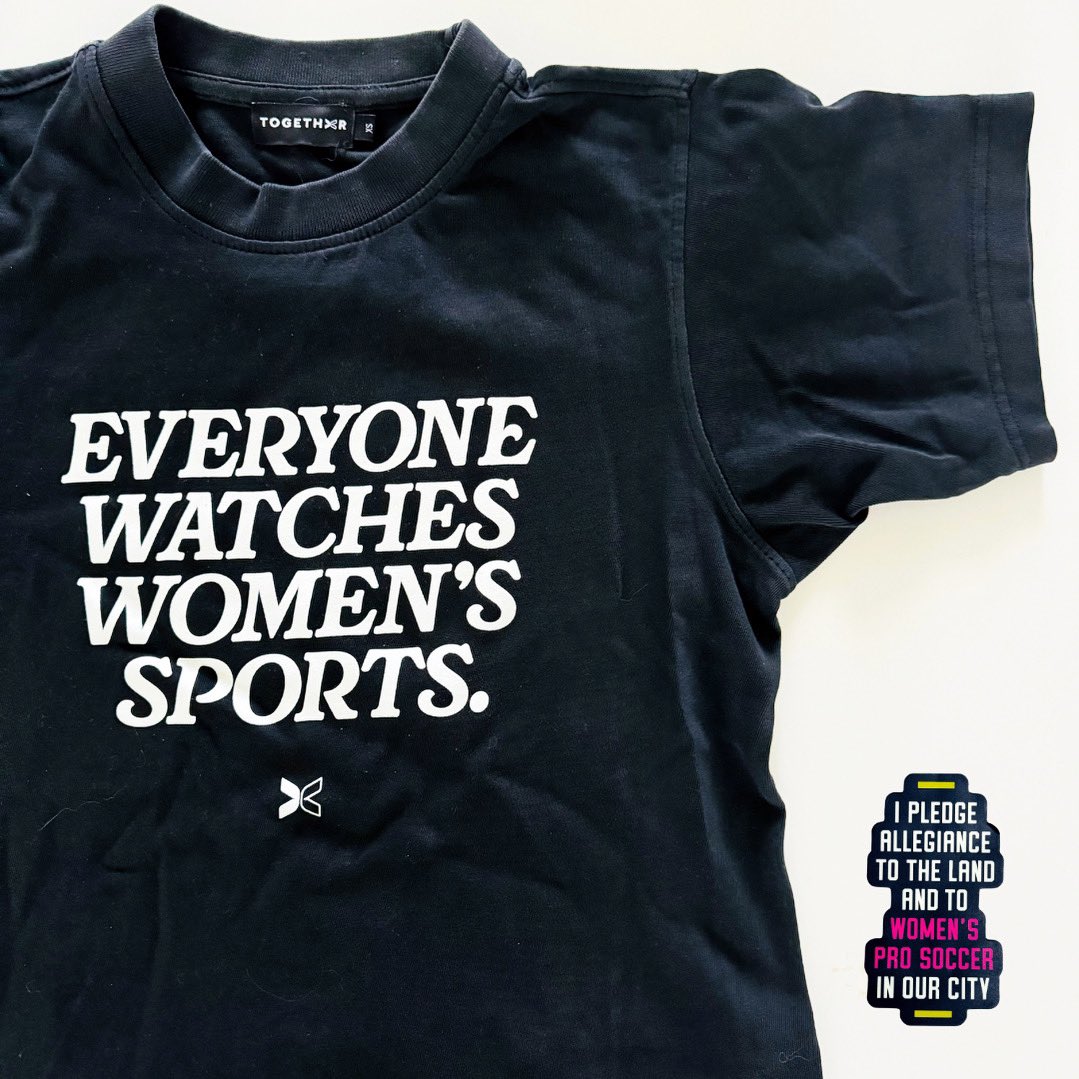 cleprosoccer's tweet photo. National Girls & Women in Sports Day is Wednesday. To honor the progress we've made and need to continue... we want to CHEER LOUDER about it.

To start continue the chant this week, let's do a giveaway of the legendary Togethxr "Everyone Watches Women's Sports" shirt.

TWO WAYS TO ENTER:

1) Follow @cleprosoccer. Retweet with the shout "I watch women's sports!" or something more clever 😉 

2) Or… enter on this form (maybe you're not a retweeter and that's ok 😘): 
https://t.co/tgCMGFSyJ2

Ends Feb. 18. This shirt is 🔥🔥🔥
#NGWSD2024 #WSF50 #everyonewatcheswomenssports