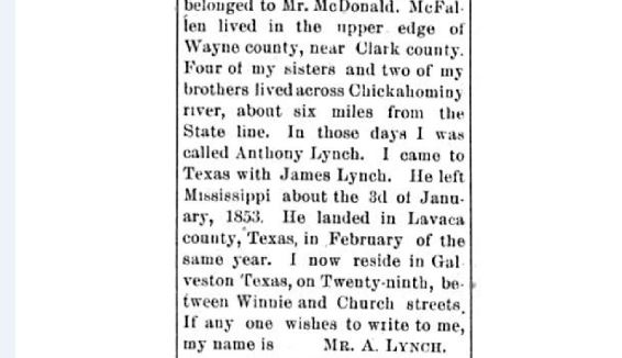 #OnThisDay in 1880, Mr. A. Lynch was searching for his family, specifically his siblings, whom he was separated from nearly thirty years prior.

#lastseenproject #BlackHistory #BlackHistoryMonth #BlackGenealogy #DigitalHistory #DigitalGenealogy @NHPRC