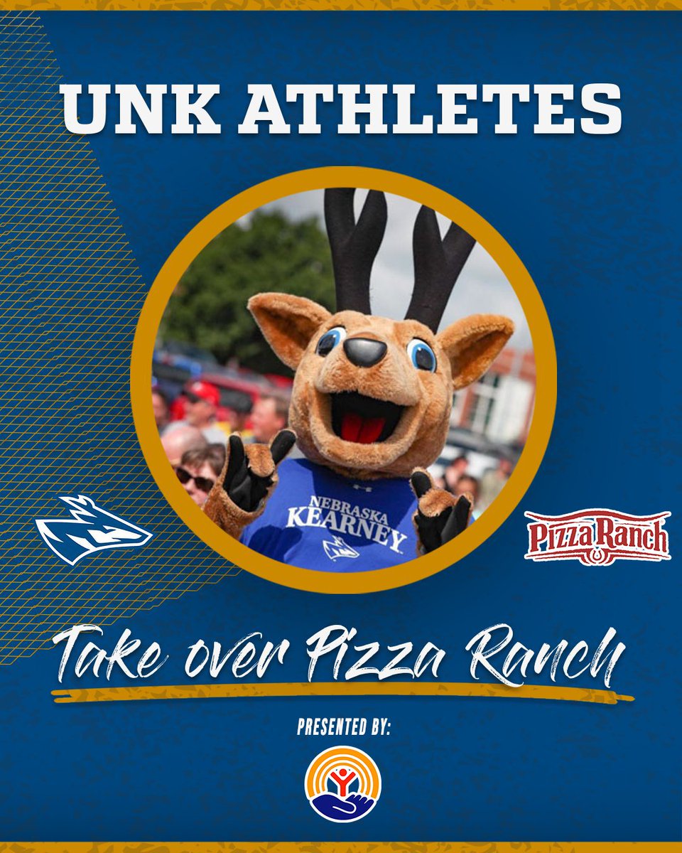 Help UNK Athletics support <a href="/UnitedWay/">United Way</a> at Pizza Ranch!
🗓: Monday, Feb. 12
⏰: 5pm - 8pm

#Lopesup #UnitedWay