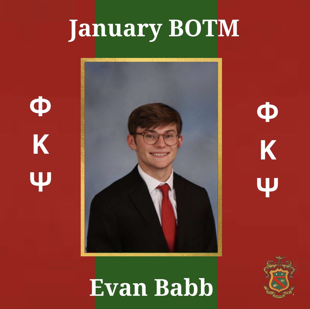 January’s Brother of the Month is Evan Babb! Evan Babb is a sophomore from Columbus, In who is currently studying Marketing. Evan exemplified what is meant to be a Phi Psi Fraternity Gentleman. Evan went out of his way to help other brothers. Congrats Evan!

#LEDN