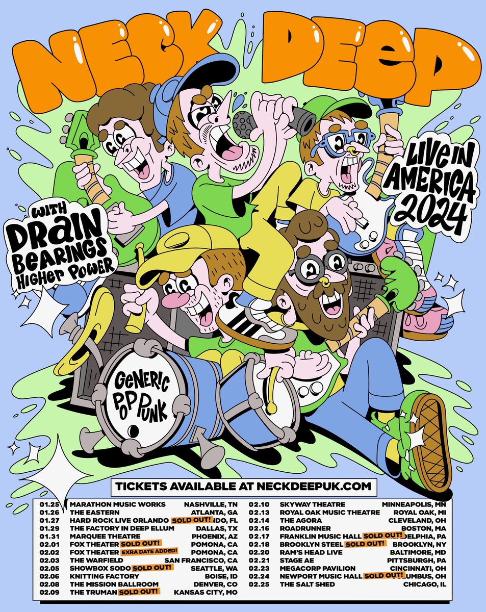 Seattle, Kansas City, Philly and Columbus are SOLD OUT! Baltimore and Chicago will go next. Get your tickets at neckdeepuk.com