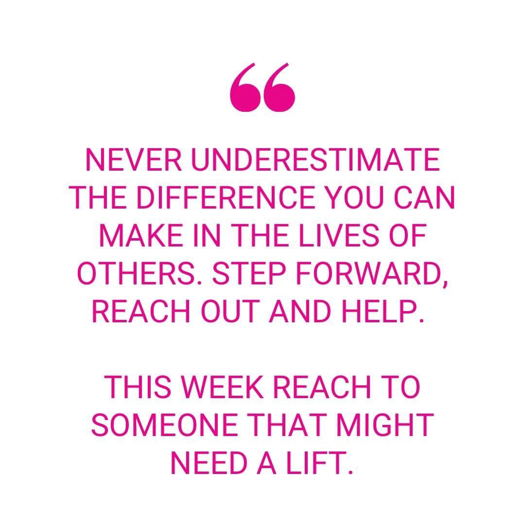 “Never underestimate the difference YOU can make in the lives of others. Step forward, reach out and help. This week reach to someone that might need a lift.” #NetworkingForWomen #WIBN #WomenInBusiness #WomenSupportingWomen #EmpoweredWomenEmpowerWomen #quoteoftheday