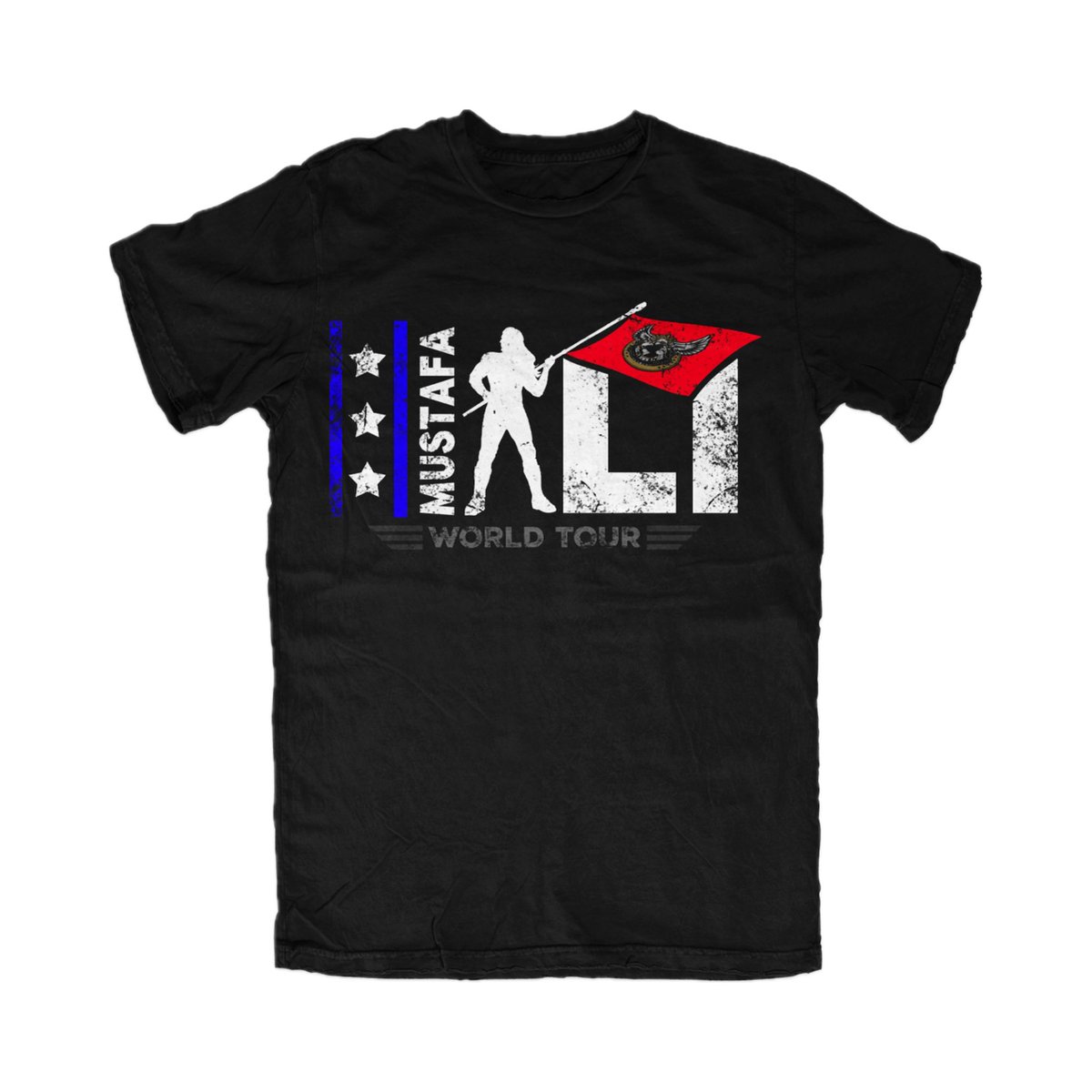 Mustafa Ali World Tour T-Shirt now available on @PWTees. Join the movement. Support the cause. Designed by Doug Hills. Order here: prowrestlingtees.com/wrestler-t-shi…