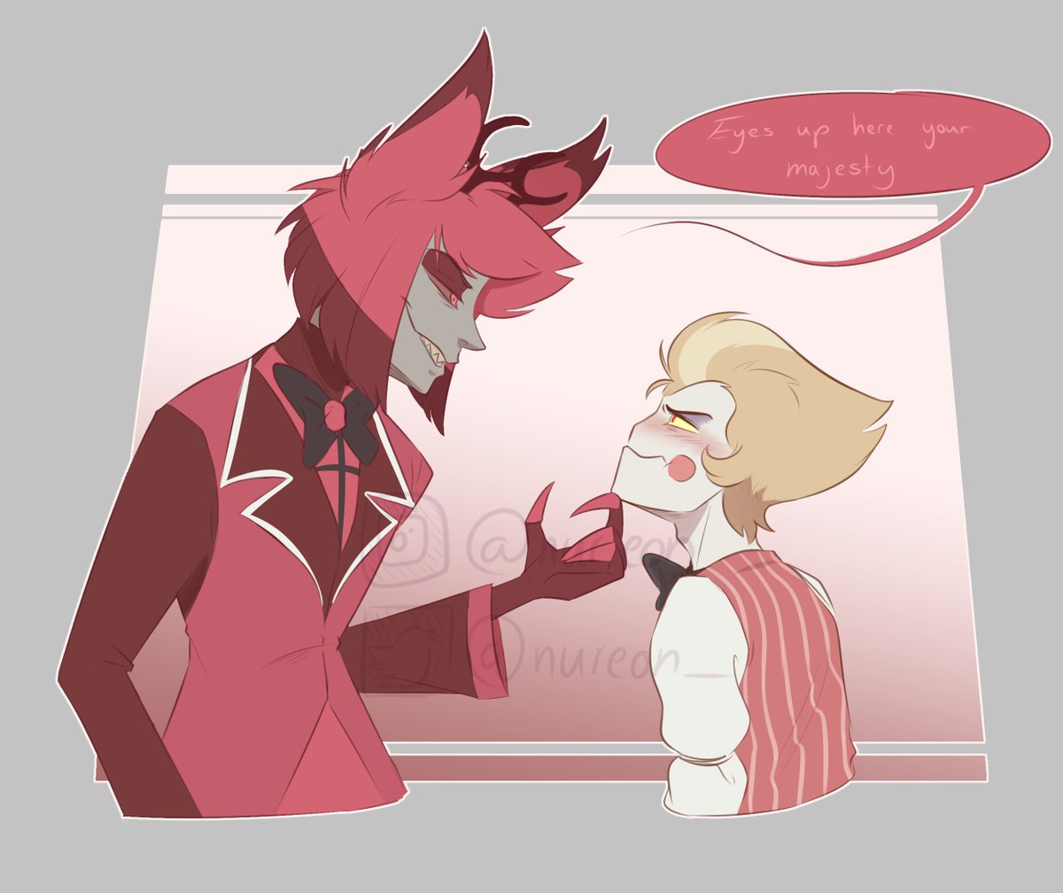 Alastor may be aroace but that doesn't stop him from being a menace. 
Sorry Lucifer. 

#HazbinHotelFanart  #radioapple