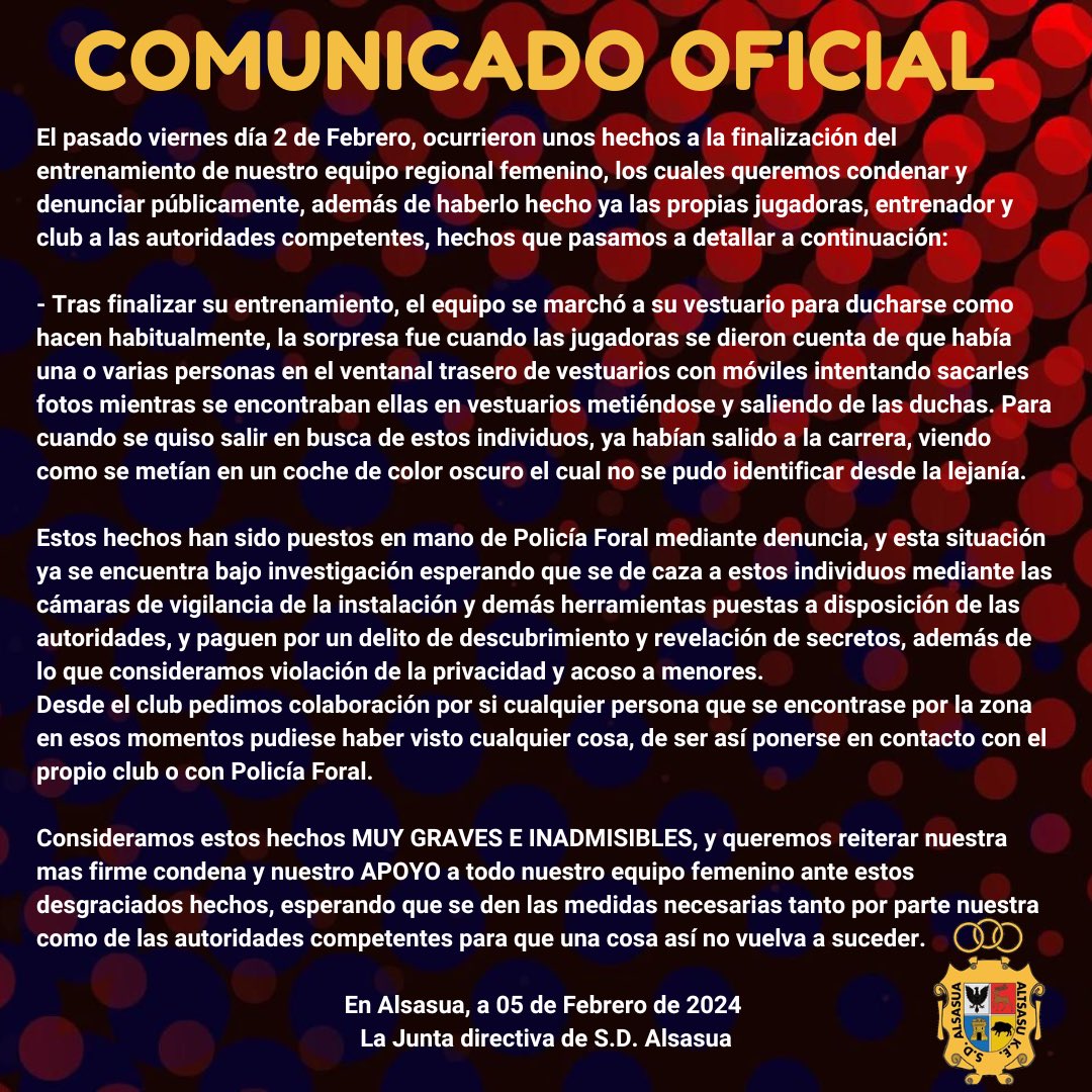 🔴 COMUNICADO OFICIAL 🔴

#aupaneskak💪