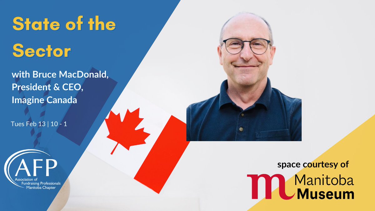 Join us and special guest, Bruce MacDonald, President &amp; CEO, Imagine Canada, as we kick off the New Year with a State of the Sector address.

What are trends the sector is seeing as we venture into 2024? 

eventbrite.ca/e/state-of-the…