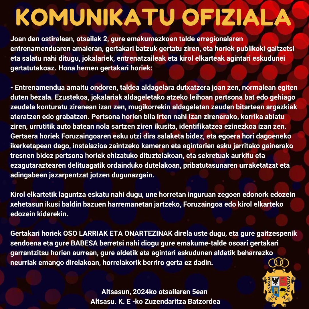 🔴 KOMUNIKATU OFIZIALA 🔴

#aupaneskak💪