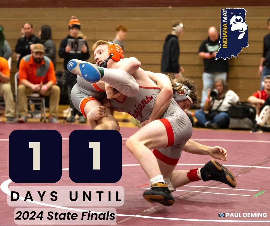 IndianaMat's tweet image. Hello MONDAY, it's semi-state week!

#StateFact The quickest pin at the state finals is an 11 second pin by Mishawaka's Pat Day in 2006.

#IndianaWrestling #Wrestling #IndianaMat #800lbGorilla #INWRState