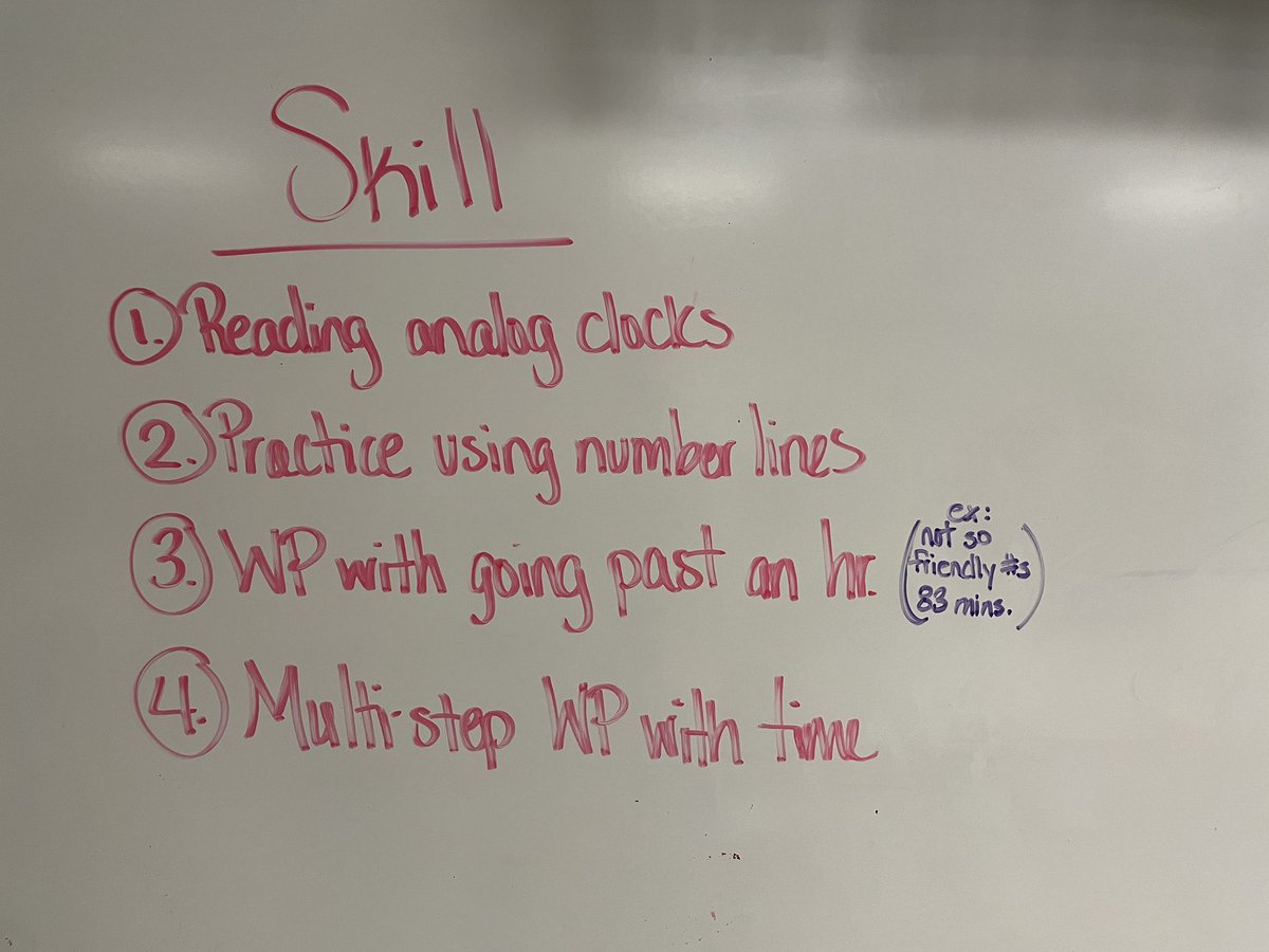 Caitlin_Monroe's tweet photo. We listed skills for time interval problems and Ss were provided the opportunity to express which area(s) they would like focus on during tomorrow’s #mathcenters. #TeamMarvin #StudentChoiceAndVoice https://t.co/jxKQhkjuuQ