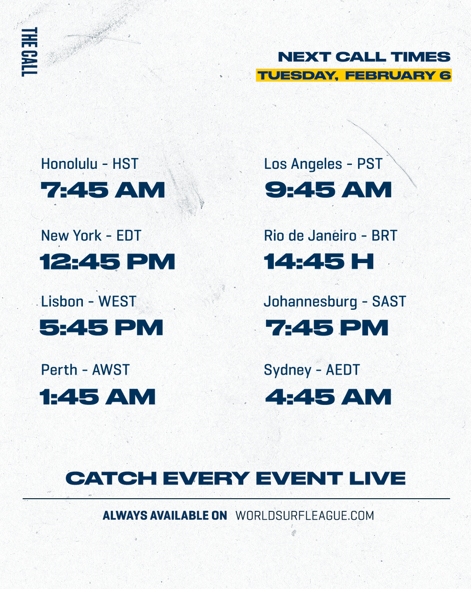 wsl's tweet photo. The @Lexus #PipePro is OFF for the day.

Next call: February 6 at 7:45 am HST.

@YETICoolers https://t.co/EFxxpbuu9W