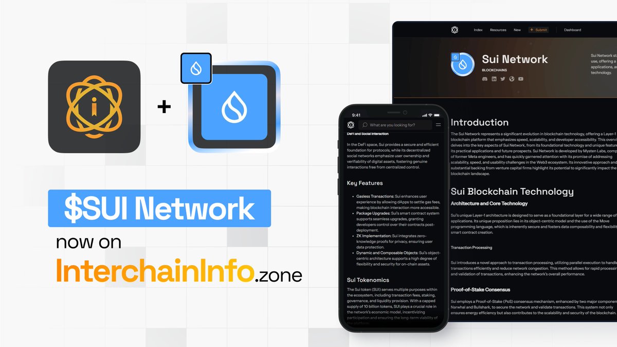 <a href="/SuiNetwork/">Sui</a> is one of many young, yet extremely promising, Layer-1 ecosystems to have emerged in the past few years.

We've just added ecosystem support for Sui, meaning you can now easily find &amp; add projects building on Sui to the Index!

🔗 interchaininfo.zone/indexes/sui-ne…