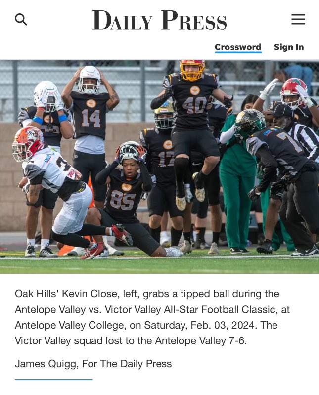 kevinclosejr3's tweet image. Had a great time playing in the victor balley vs antelope valley all star game 
@IESportsNet @OakHillsFootba1