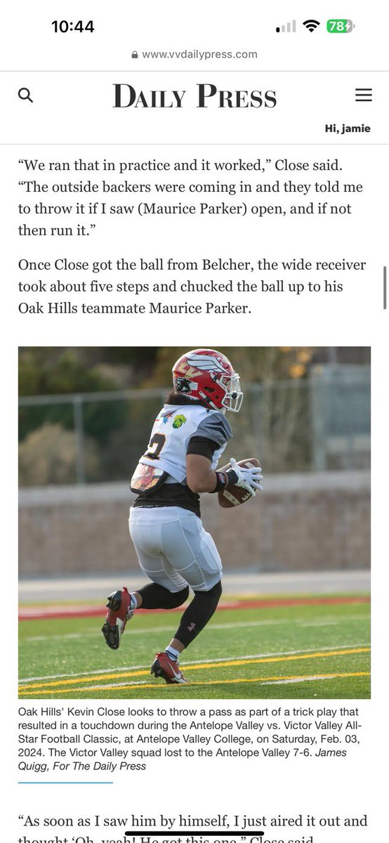 kevinclosejr3's tweet image. Had a great time playing in the victor balley vs antelope valley all star game 
@IESportsNet @OakHillsFootba1