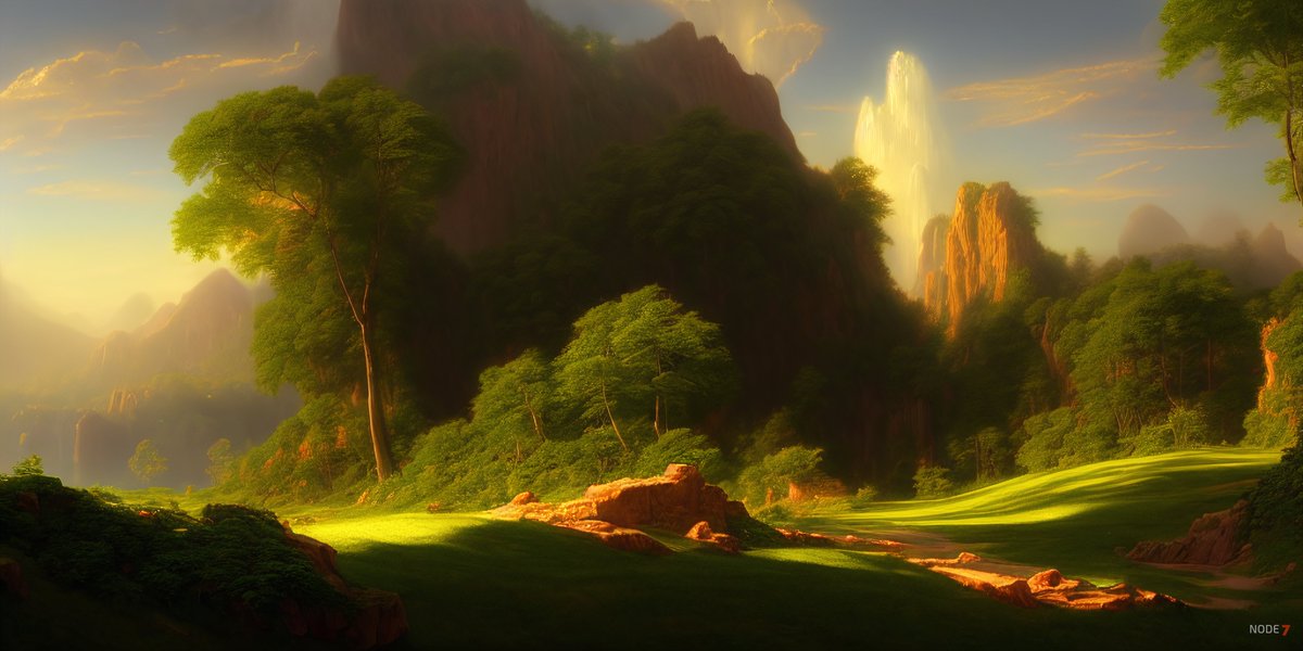 node7_ai's tweet photo. Picture of the day 🌿

#landscape #ailandscape #rococo #painting #digitalpainting #art #aiart #AIArtCommuity #stablediffusion #aiartwork #digitalart #nature #retro #modern #airococopainting #rococorevival #technology #ArtificialInteligence https://t.co/PT60CPI6vo