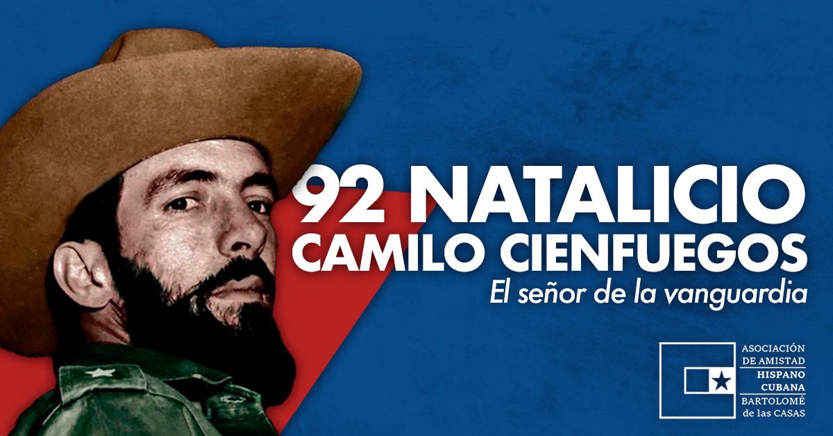 ⭐️ En el aniversario del natalicio de 𝗖𝗮𝗺𝗶𝗹𝗼 𝗖𝗶𝗲𝗻𝗳𝘂𝗲𝗴𝗼𝘀, recordamos con honores a este héroe de la #RevoluciónCubana. 

🔴⚫️ Nació el 6 de febrero de 1932 en Lawton, La Habana, y su espíritu indomable lo llevó a convertirse en uno de los líderes del movimiento