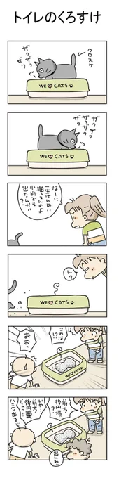 トイレのクロすけ#こんなん描いてます #自作まんが #漫画 #猫まんが #4コママンガ #NEKO3 