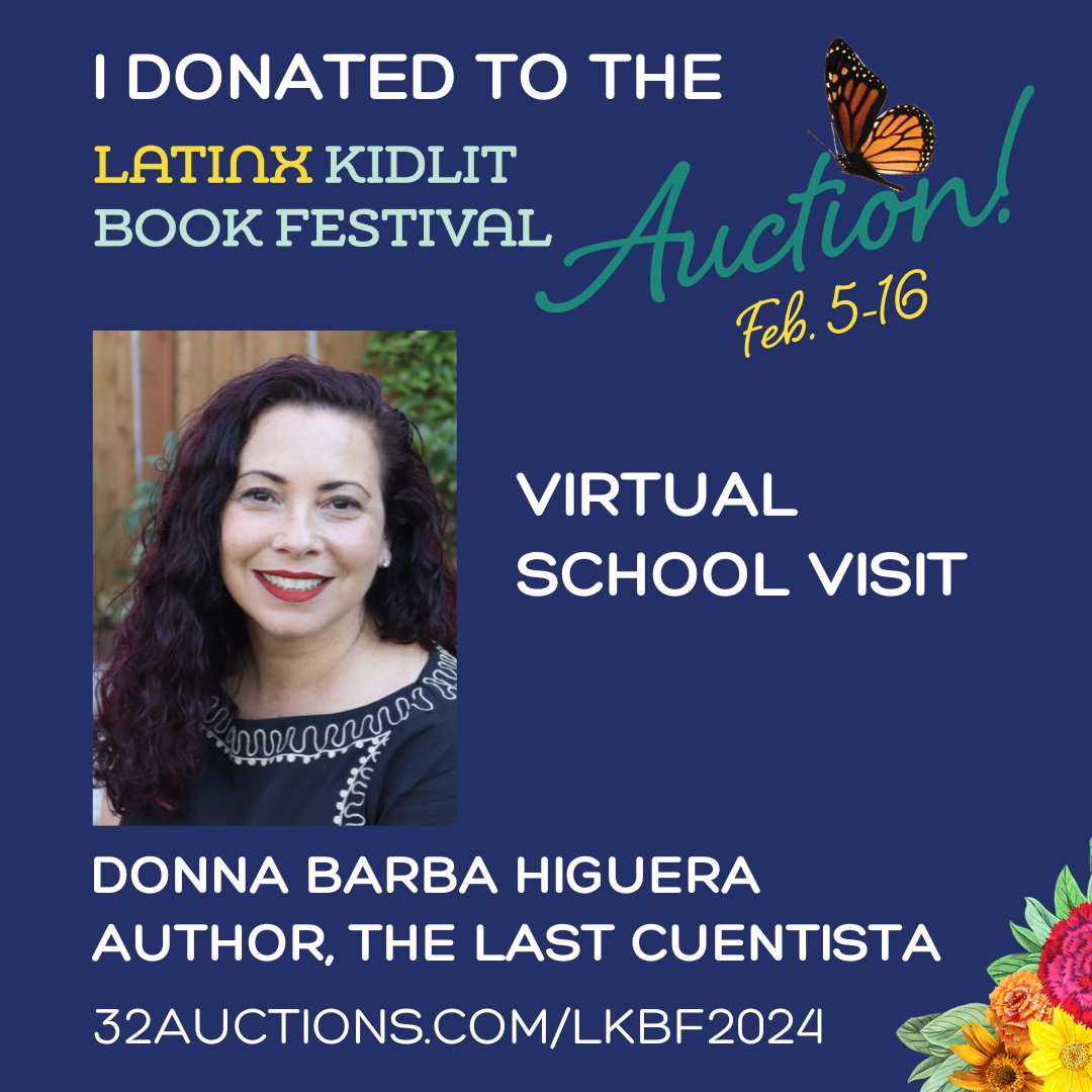 LatinxKidLitBF's tweet photo. 🌟Librarians &amp; Teachers, surprise your students with virtual author visits! Always a big hit! 

Give your students the gift of meeting award-winning, best-selling, kidlit-favorite authors!

BID NOW: https://t.co/V1tMGdVdzD

@aidenschmaiden @dbhiguera @wordsbykarina @Alex_V_Mendez https://t.co/oGHdWG434j