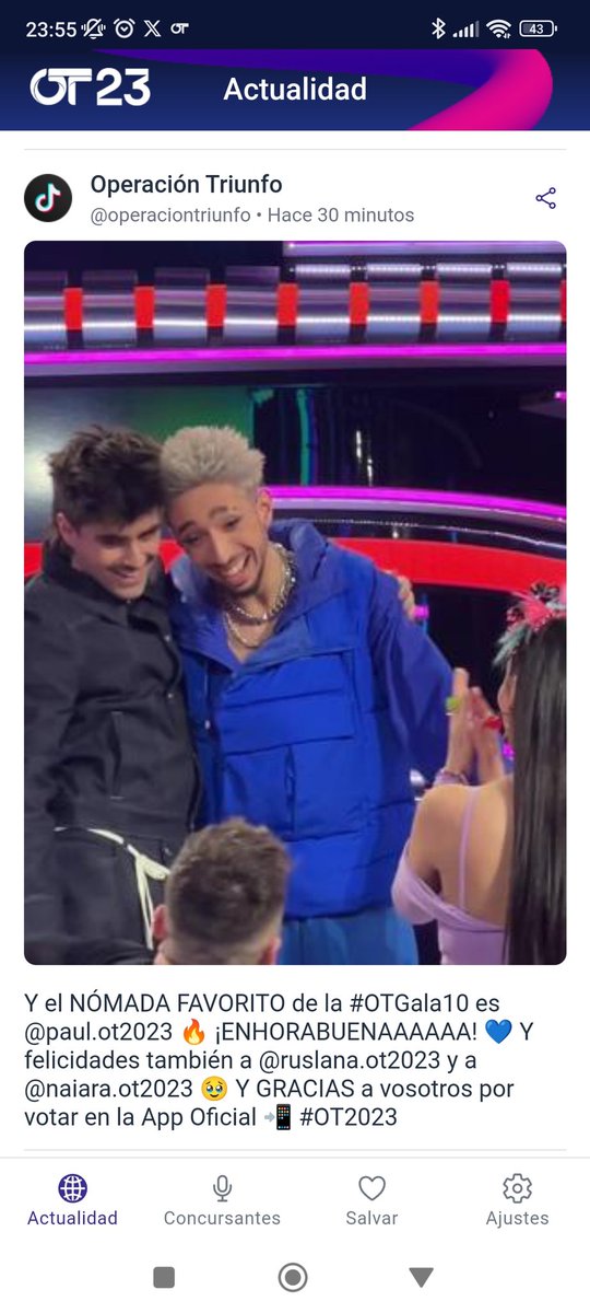 OT sabe que debería haber sido finalista Ruslana. Enhorabuena por pedazo actuación favorita.
#OTGala10
#RuslanaEsOt