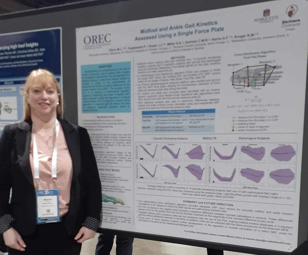 Maxine presented her work in kinetic foot modeling at her first ORS meeting!
#ORS2024