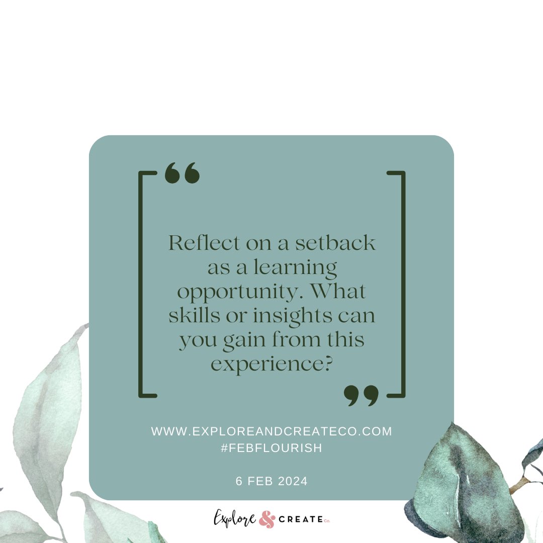 rellypops's tweet photo. At the time they are confronting, disappointing or frustrating, but setbacks or little hurdles are mega learning moments.
Today, day 6 of Feb Flourish, we are reflecting on setbacks as learning moments that how us grow.
What have you noticed for yourself?
#febflourish https://t.co/JGzfUPrHgW