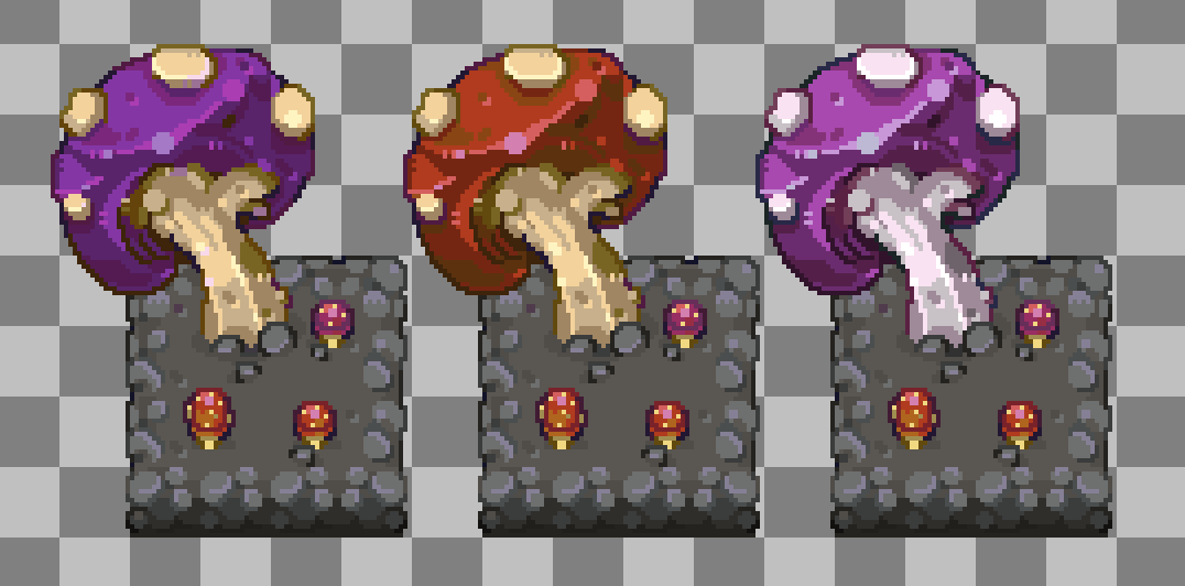 Just mushrooms 🍄🍄🍄 #pixelart #ドット絵