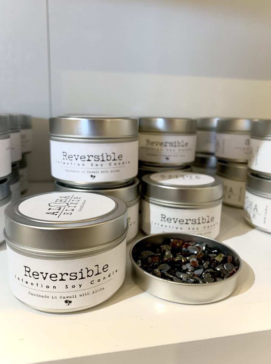 AlohaElixir's tweet photo. Send any negative energy back where it came from with our Reversible Soy Intention Candle. #reversible #intentioncandle #AlohaElixir https://t.co/Aq0KZCfETe
