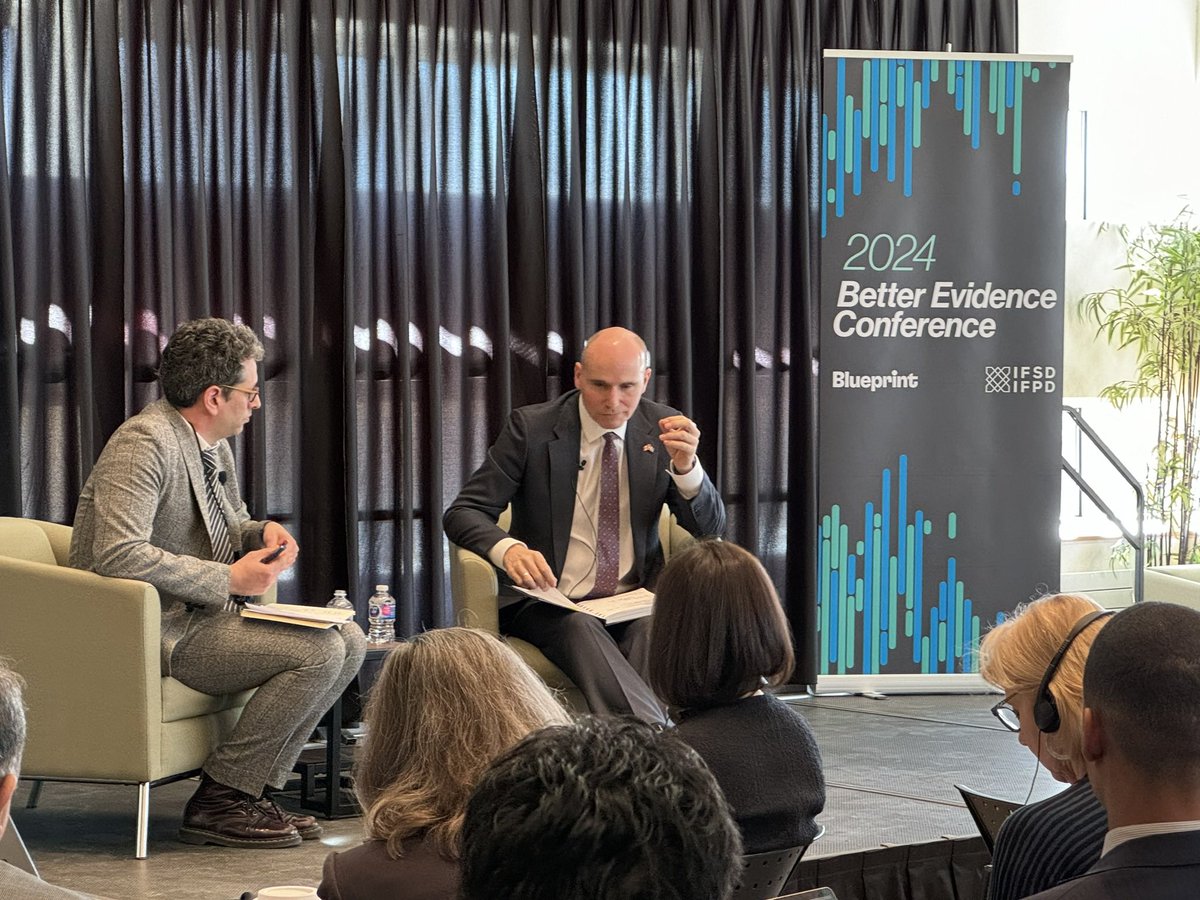 Evidence must engage with politics. But evidence and data collection and sharing must be also be part of an organizational culture. <a href="/kbardeesy/">Karim Bardeesy</a> in conversation with the Hon. Min <a href="/jyduclos/">Jean-Yves Duclos</a>  #betterevidence24 <a href="/Blueprint_ADE/">Blueprint</a> <a href="/uOttawa/">Université d'Ottawa | University of Ottawa</a>