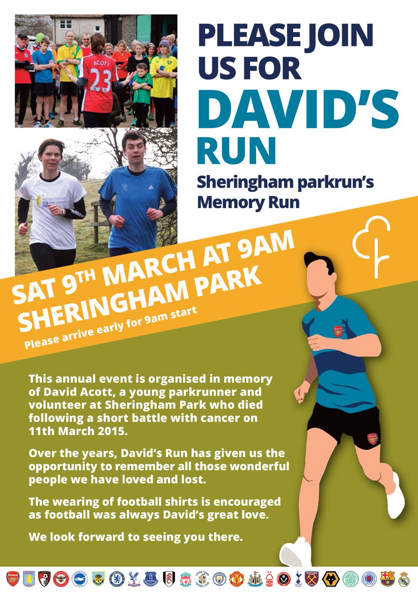 JEAcott23's tweet photo. It's that time of year... looking ahead to our 9th David's Run. Over the years, it has become more of a memory run and a chance for us to celebrate the lives of all those we have loved and lost. ❤️
#DavidsRun #parkrun #memoryrun #JoinUs https://t.co/rDbkd5FZkN