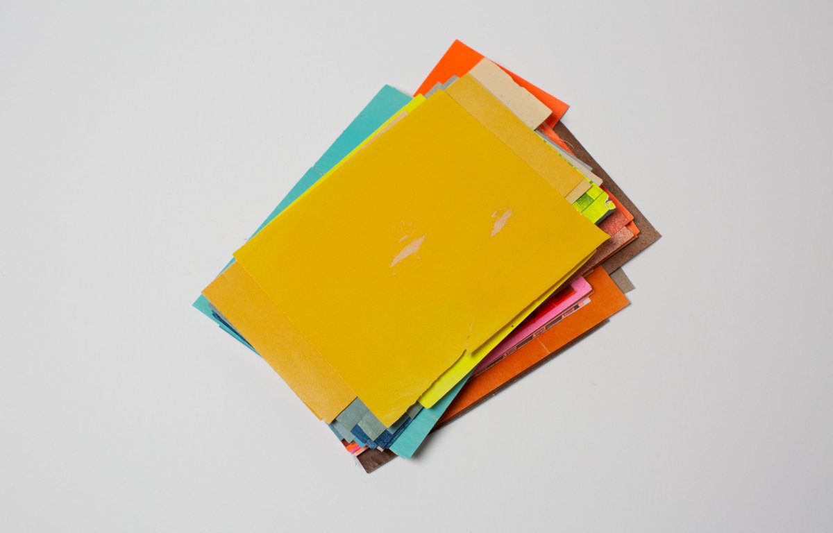 a temporary arrangement of material 

is a project about art-making, the space in between digital and analog; and the fragmented and aggregated images we encounter every day...

We started with a pile of colorful spray painted paper...

a thread