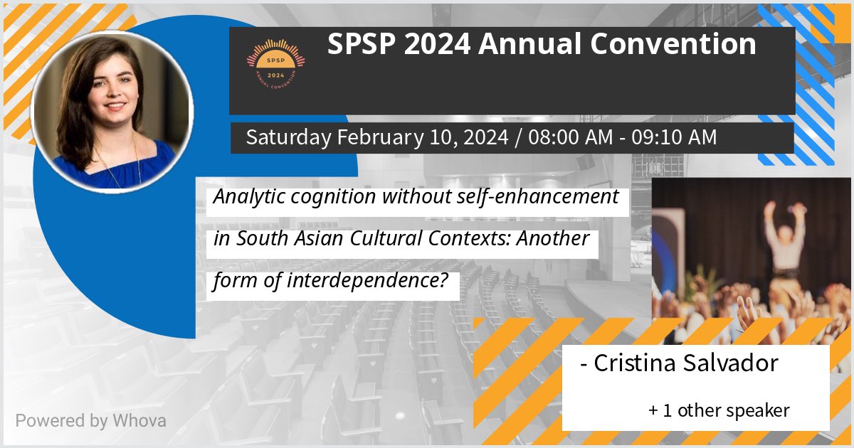 I am speaking at SPSP 2024 Annual Convention. Please check out my talk if you're attending the event! #SPSP2024 - via #Whova event app