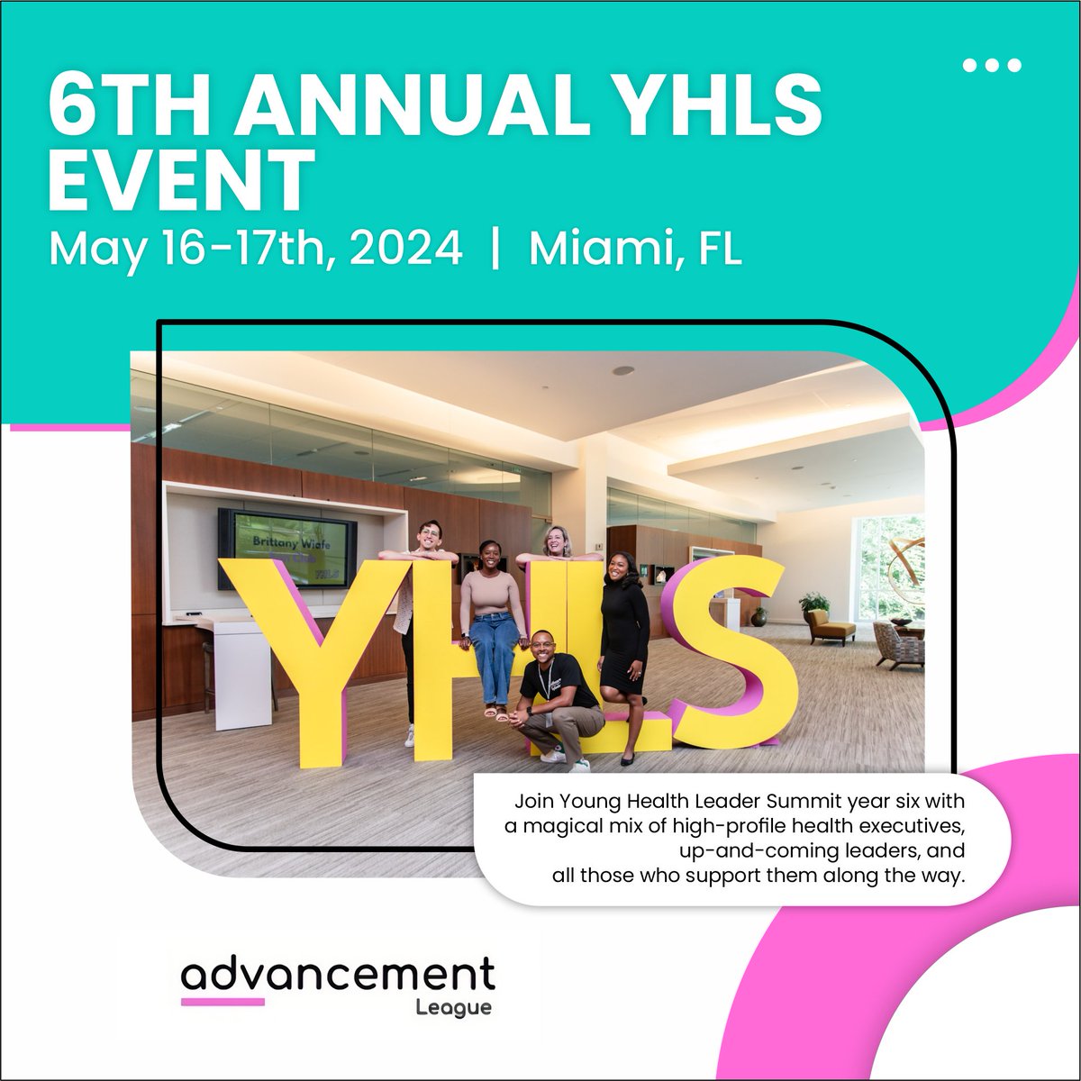 Adv_league's tweet photo. Join Young Health Leader Summit year six with a magical mix of high-profile health executives, up-and-coming leaders, and all those who support them along the way. Join us for two fun-filled, meaningful days
-
🌐 https://t.co/HsYPyhFnUH

#advancementleague #membershipplatform https://t.co/I8IeMbtWs7